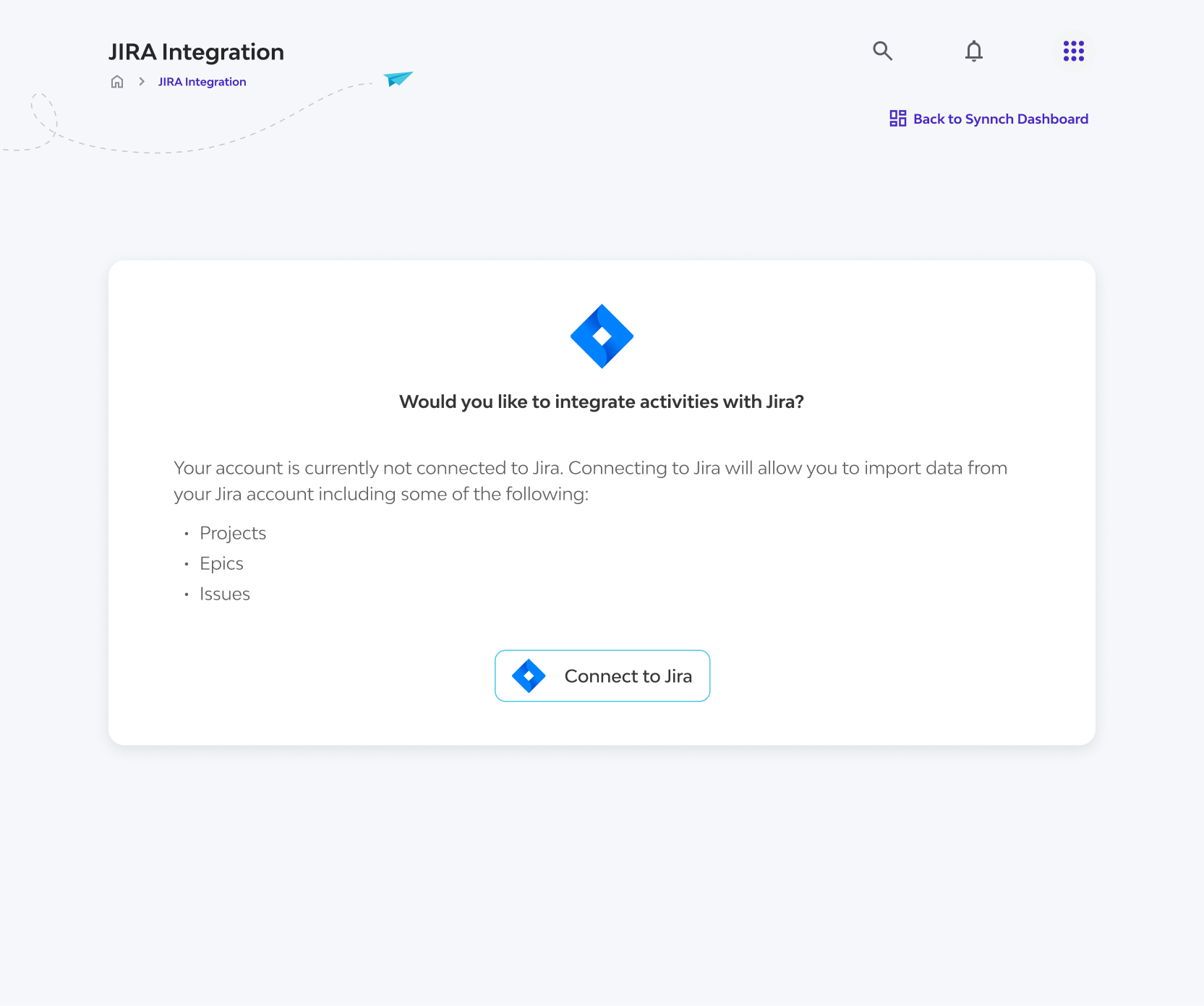 Authentication screen UI for Jira